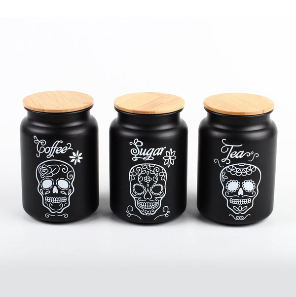 Skull Storage Canisters, Tea Coffee Canister, Sugar Jars, Storage