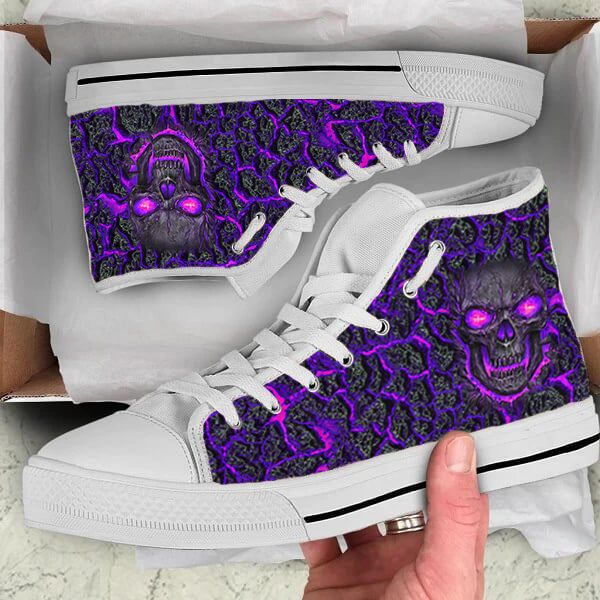 Stylish Gray and Purple High-Top Sneakers Women main image 2