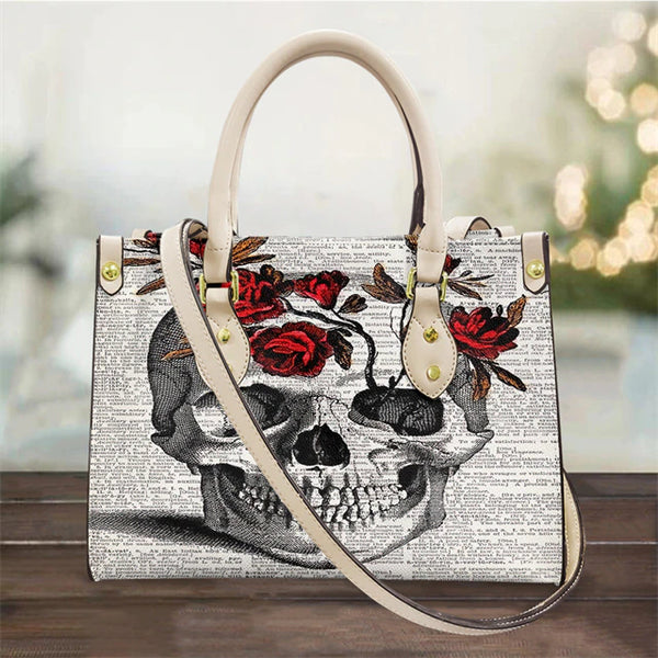 Just Love Skulls Shoulder Handbag Rose Skull Edition