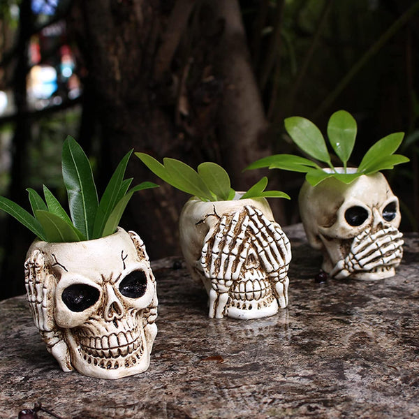 skull pot planter Just Love Skulls Planter Flower Pot