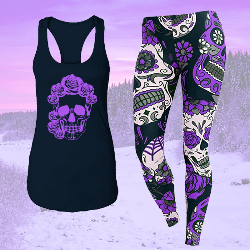 Purple Floral Skulls Outfit