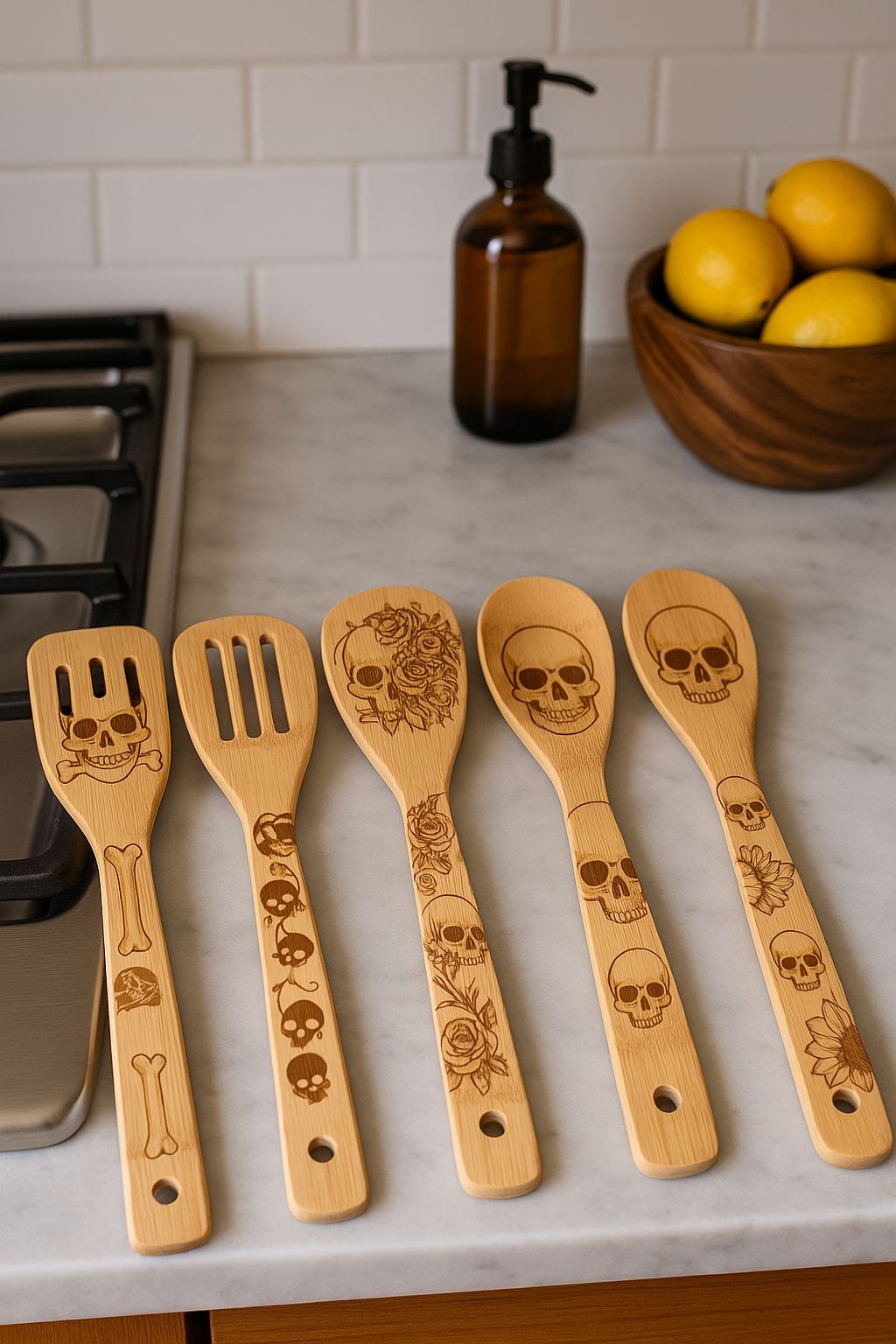 Just Love Skulls Kitchen Utensil Set