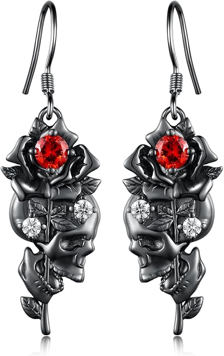 Just Love Skulls 925 Sterling Silver Gothic Earrings