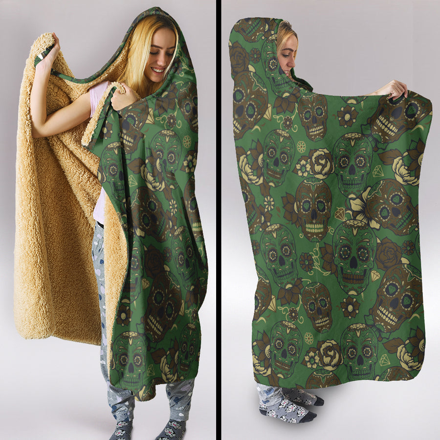 Camo Skull Hooded Blanket