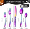Just Love Skulls Rainbow Silverware Set