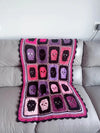 Just Love Skulls Handmade Crochet Blanket - Multicolor Edition