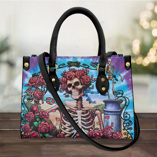 Just Love Skulls Shoulder Handbag - Flower Power Edition