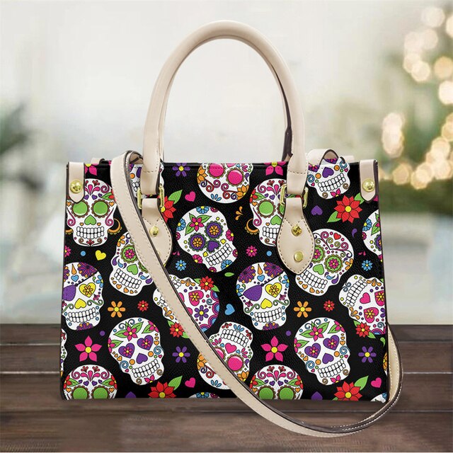 Buy UTO Women Skull Tote Bag Large Capacity Handbag Smooth PU Leather Purse  Shoulder B Bags at Amazon.in
