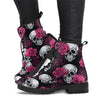 Pink Floral Skull Boots
