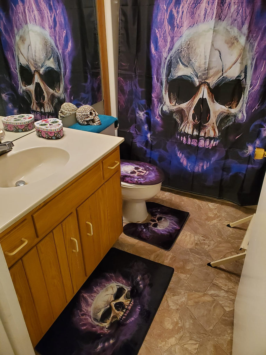 Just Love Skulls Bathroom Set - Purple Edition