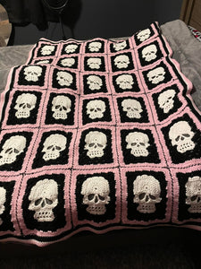 Just Love Skulls Handmade Crochet Blanket