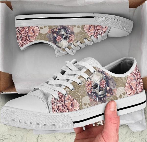 Floral Skull Low Top Just Love Skulls