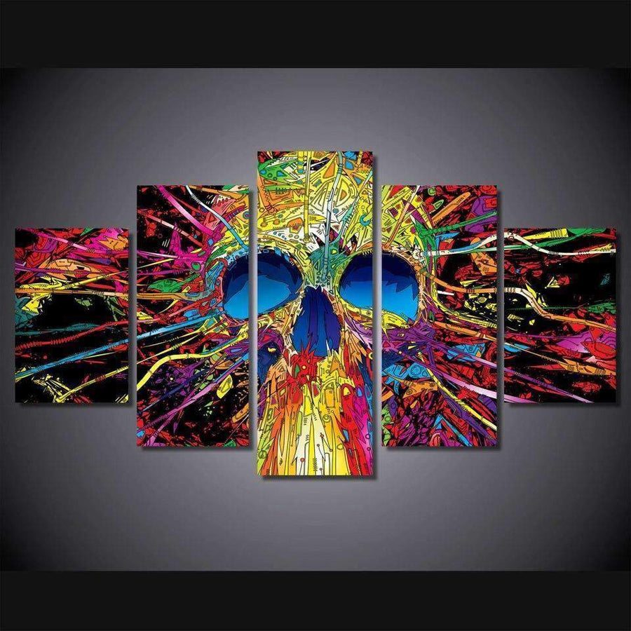 5 Panels Skull Wall Art