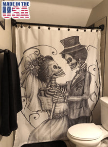 Love Skull Shower Curtain