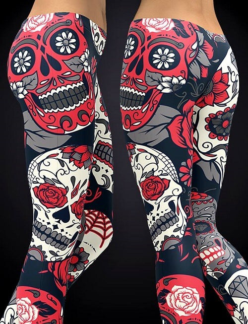 Pink Sugar Skull Leggings