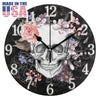 Skull Flower Wall Clock