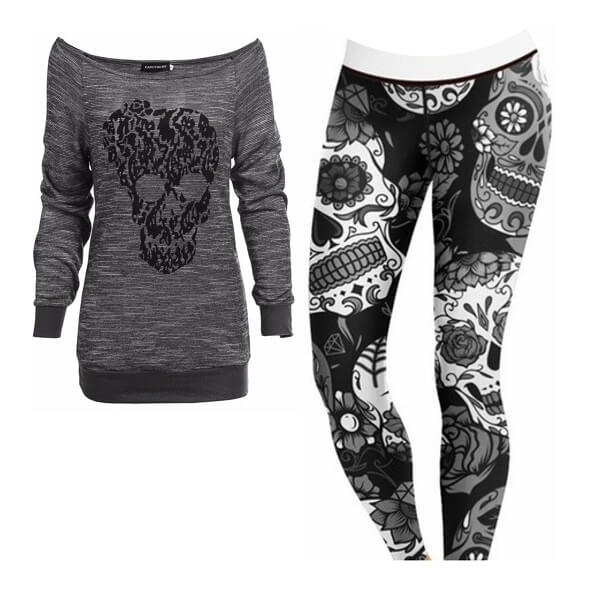 Women’s Black Sugar Skulls Outfit