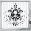 Skull Tattoo Design White Shower Curtain