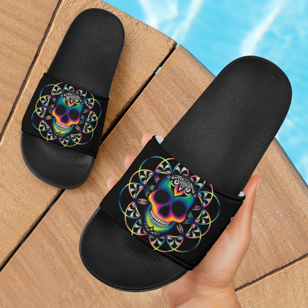 Womens Chaos Skull Slide Sandals