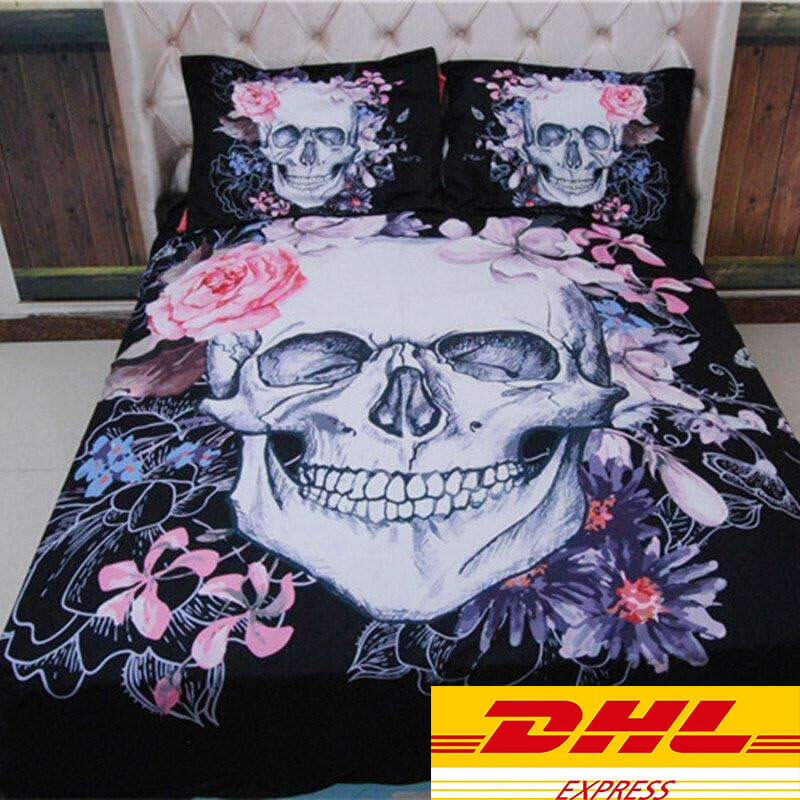 Floral Skull Bedding Set