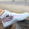 Skull and Flowers Women's High Top Shoe