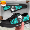 Turquoise Rose Skull Low Top Shoe